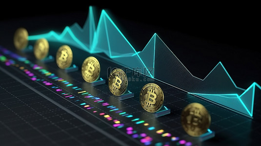 金币上升背景图片_乍得的区块链看到 10 种加密货币的激增 3d 渲染正在上升