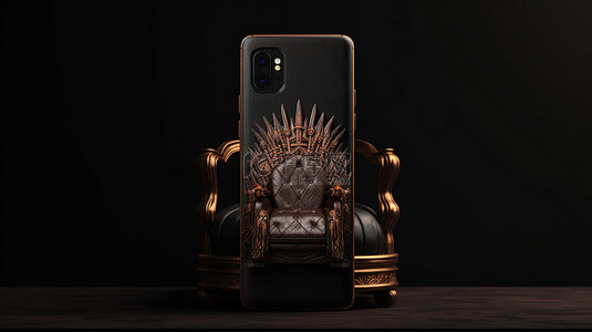 手机壳背景图片_3d 渲染手机壳的王座