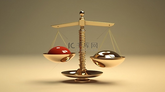 平衡计分背景图片_在商业 3d 渲染中取得平衡收益和税收
