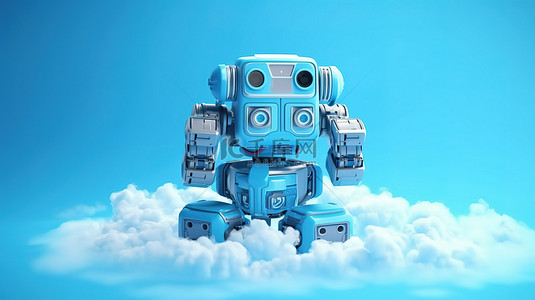 图形显示和3D渲染机器人阐释了云计算技术的概念