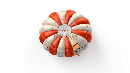 空气消毒机背景图片_白色背景下降落伞和轮子的 3D 孤立插图