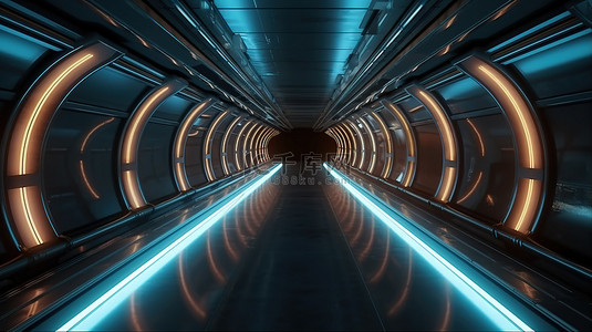 无限背景图片_无限的未来派 4k uhd 运输或 3d 地下隧道插图