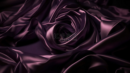 3d 渲染中的豪华布抽象紫色背景