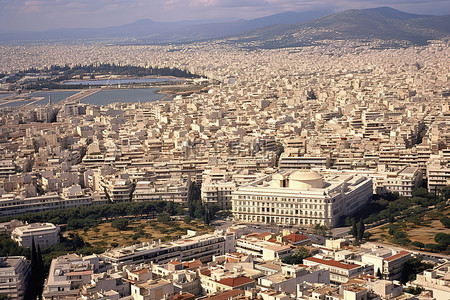 雅典市的鸟瞰图