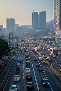 国际消费中心城市背景图片_高速公路 首尔 京都 韩国
