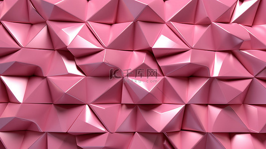 3d 渲染的四边形粉红色钻石瓷砖墙