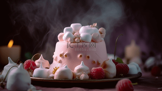 小酥背景图片_甜品蛋糕树莓可爱背景