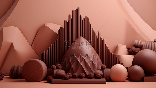 漂亮的巧克力蛋糕背景图片_巧克力粉色背景