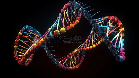 DNA 螺旋或遗传结构的生动 3D 可视化