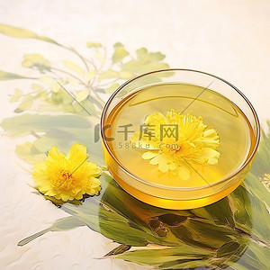 中国的金黄绿茶和黄花