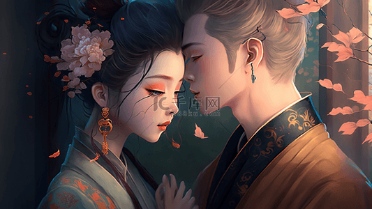 七夕卡通插画背景图片_七夕节人物背景