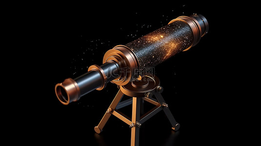 中小学校背景图片_用于探索宇宙 3D 渲染的标志性望远镜概念物体