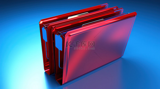 目录分类背景图片_红色文件夹的蓝色系列 3D 插图