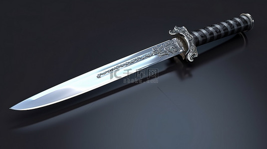 中国战士背景图片_渲染的日本剑的 3d 插图