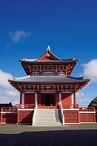 前面背景图片_日本宝塔和前面的红门