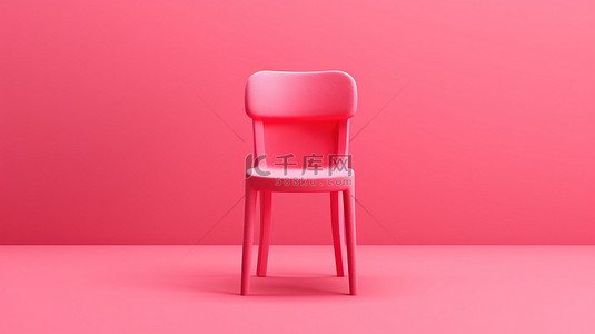 粉红色背景下的光滑红色椅子说明了职位空缺和招聘的概念