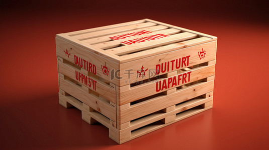 木头托盘背景图片_奥地利制造的进出口木箱的 3D 插图