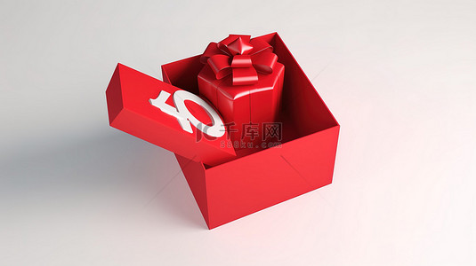 大礼品盒背景图片_卡通风格 3d 渲染插图的一个打开的礼品盒 40