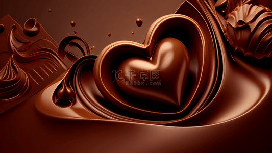 巧克力爱心背景图片_巧克力背景爱心