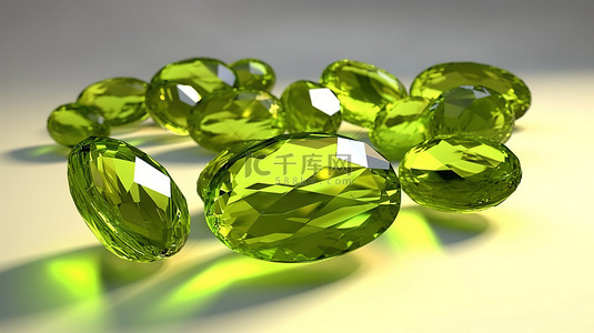 系列背景图片_令人惊叹的 3D 橄榄石宝石系列