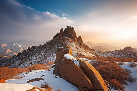 健康中国健康家背景图片_中国北海县的冬季山景