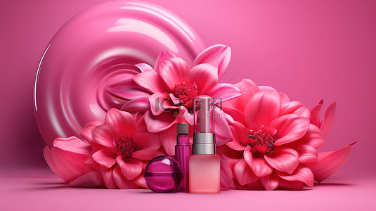 迷人的粉红色美女令人惊叹的 3D 渲染插图