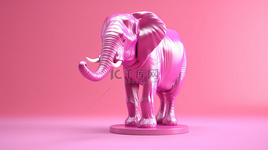血液背景图片_粉红色大象的三维插图