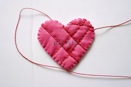 手工缝制的爱情情人节卡片图案免费模板