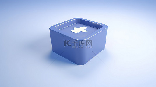 用于社交媒体的蓝色 facebook 图标的干净简单的 3D 渲染
