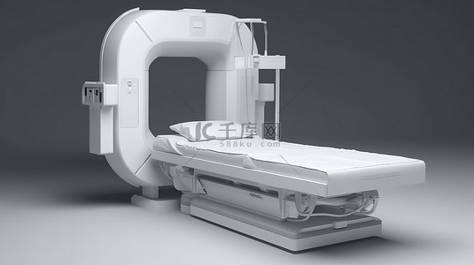 C 臂扫描机 3D 渲染中的空床