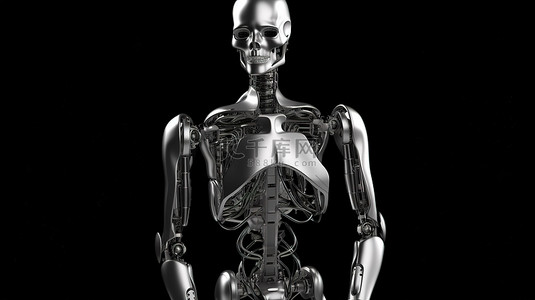 视觉机器人背景图片_具有 x 射线视觉的机器人的黑色背景 3d 渲染