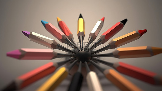 筆寫背景图片_灵感迸发 3D 铅笔飞镖作为创意的象征