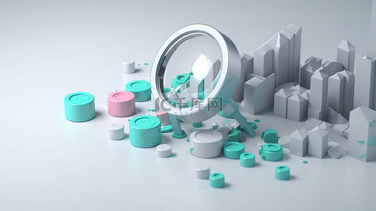 网络分析插图背景图片_3d 搜索引擎优化网络分析和营销策略的插图