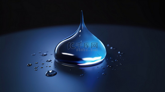 蓝色背景展示具有 3D 水滴效果的隐形眼镜
