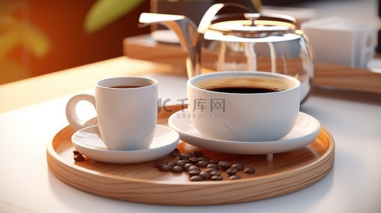 令人惊叹的咖啡 3D 渲染