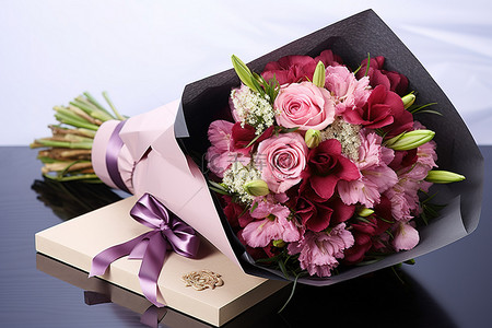 花束的花背景图片_送给毕业生的礼物鲜花花束组合
