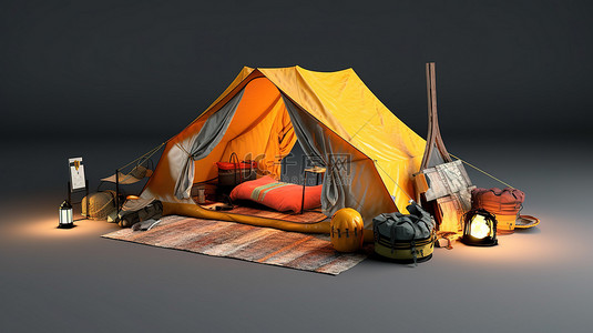 暑假营背景图片_3D 视觉全包帐篷套餐
