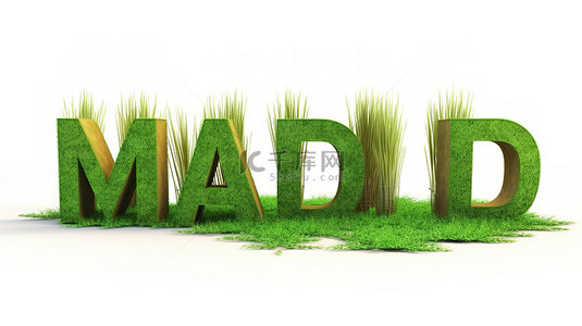 箭头点击gif背景图片_孤立的 madhya pradesh 词在 3d 渲染的郁郁葱葱的绿草