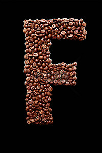 由咖啡豆组成的字母f