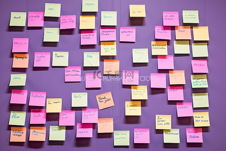 一块紫色的纸板，上面写着许多名字