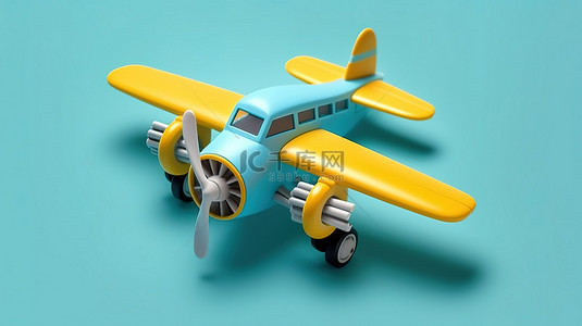 平面背景简约背景图片_平躺设计中模型飞机玩具的简约 3D 渲染
