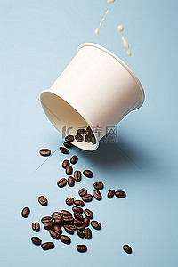 乌龟破壳而出背景图片_咖啡杯里的咖啡豆喷涌而出