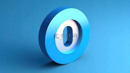 蓝色背景的 3D 插图，带有折扣标签图标，表示电子商务促销概念