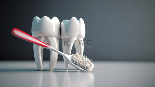 个人卫生背景图片_口腔卫生必需品 3d 牙齿牙刷和牙膏