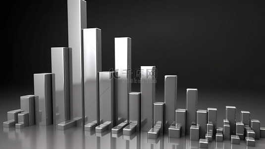 陪着长大背景图片_在 3d 渲染中攀升的银业务图