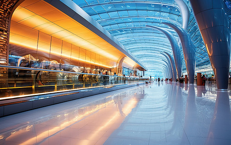 机场出发口背景图片_迪拜机场