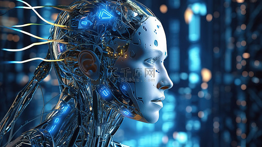 算法logo背景图片_人工智能的进步探索人工智能 3D 渲染中深度学习的概念