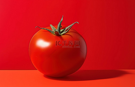 红色背景旁边显示番茄的图像