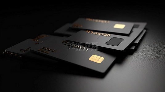 emv 芯片启用深色背景上的信用卡和智能卡