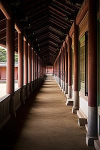 长路背景图片_穿过建筑物的长走廊